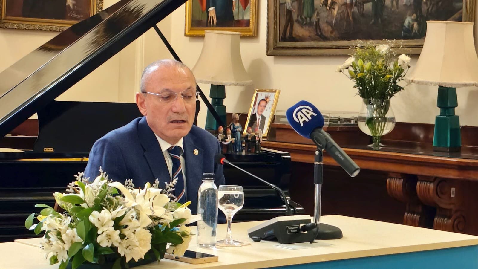سفير تركيا بالقاهرة صالح موطلو شن يتحدث في المؤتمر الصحفي لنصف العام: