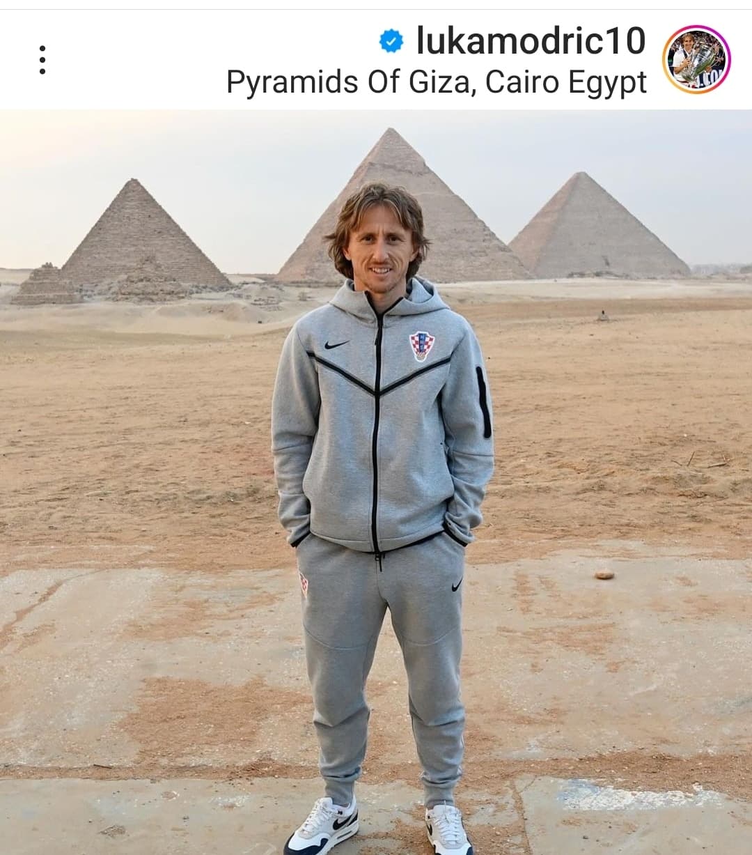 لوكا مودريتش ولاعبو المنتخب الكرواتي في زيارة للأهرامات