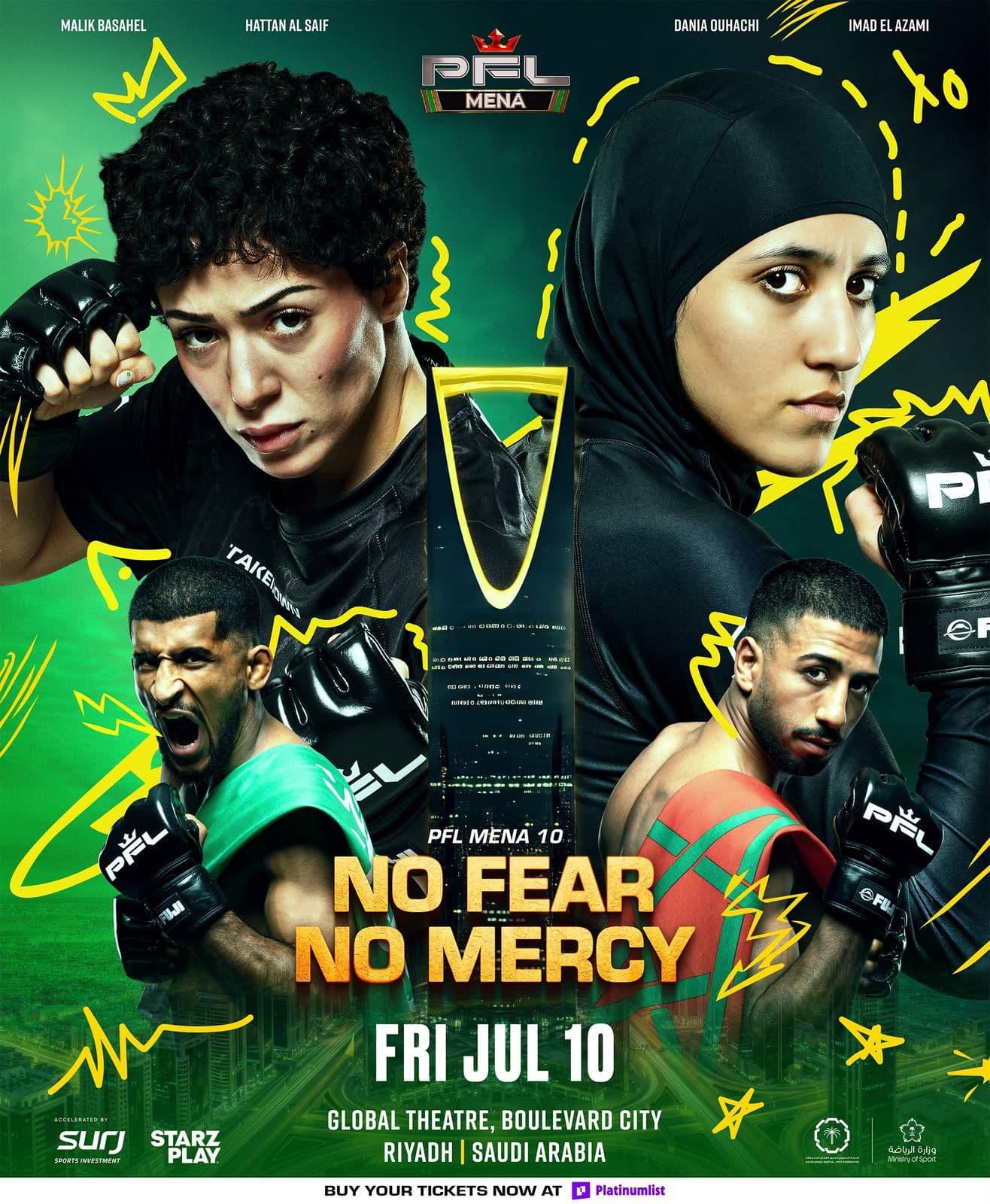 هتان السيف ومالك باسهل يتصدران عودة PFL MENA إلى الرياض في 10 يوليو