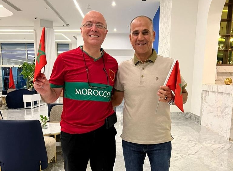 سفير المغرب يحتفل بفوز منتخب بلاده من احد فنادق الغردقة
