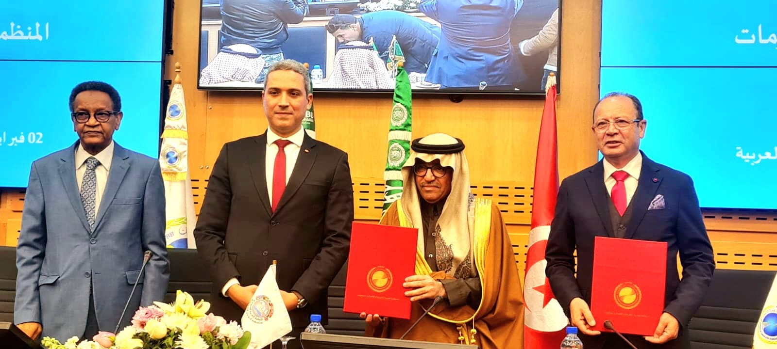 المنظمة العربية للسياحة والمنظمة العربية لتكنولوجيات الاتصال والمعلومات توقعا مذكرة تفاهم بمقر اتحاد الاذاعات العربية بتونس 