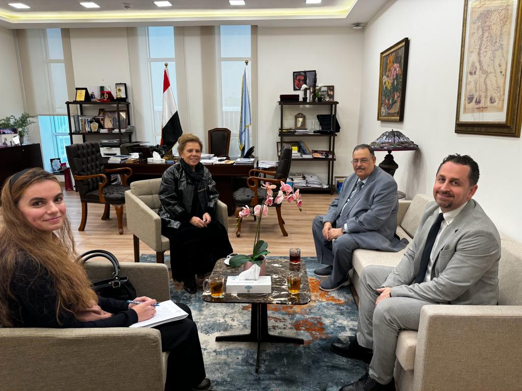 رئيس بعثة جامعة الدول العربية لمتابعة الانتخابات الرئاسية المصرية يلتقي  رئيسة المجلس القومي لحقوق الإنسان