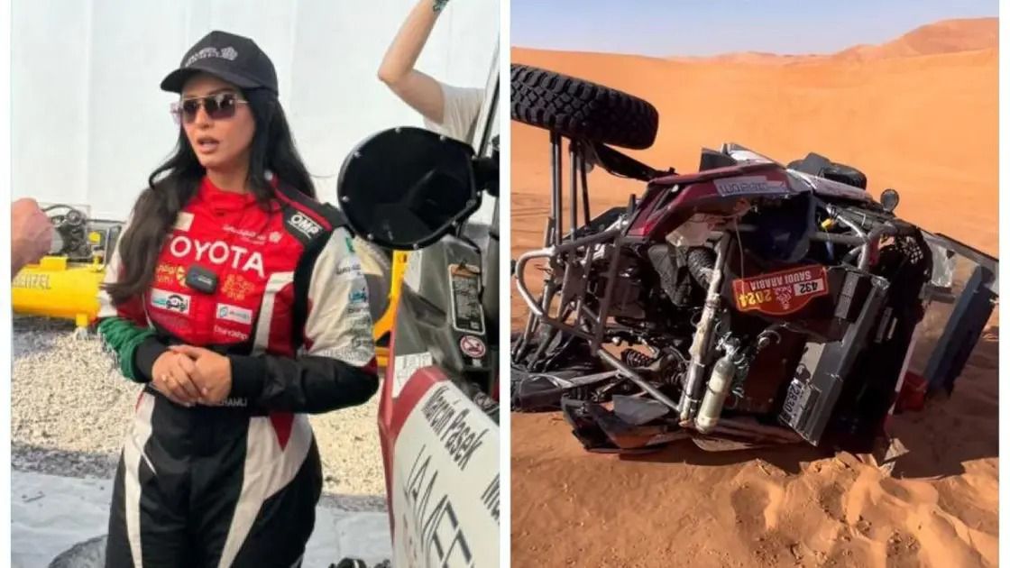 سائقة الرالي السعودية الحملي تخرج من رالي دكار بعد إنقلاب مركبتها .. نقل الحملي إلى المستشفى ‪عبر الإسعاف الجوي