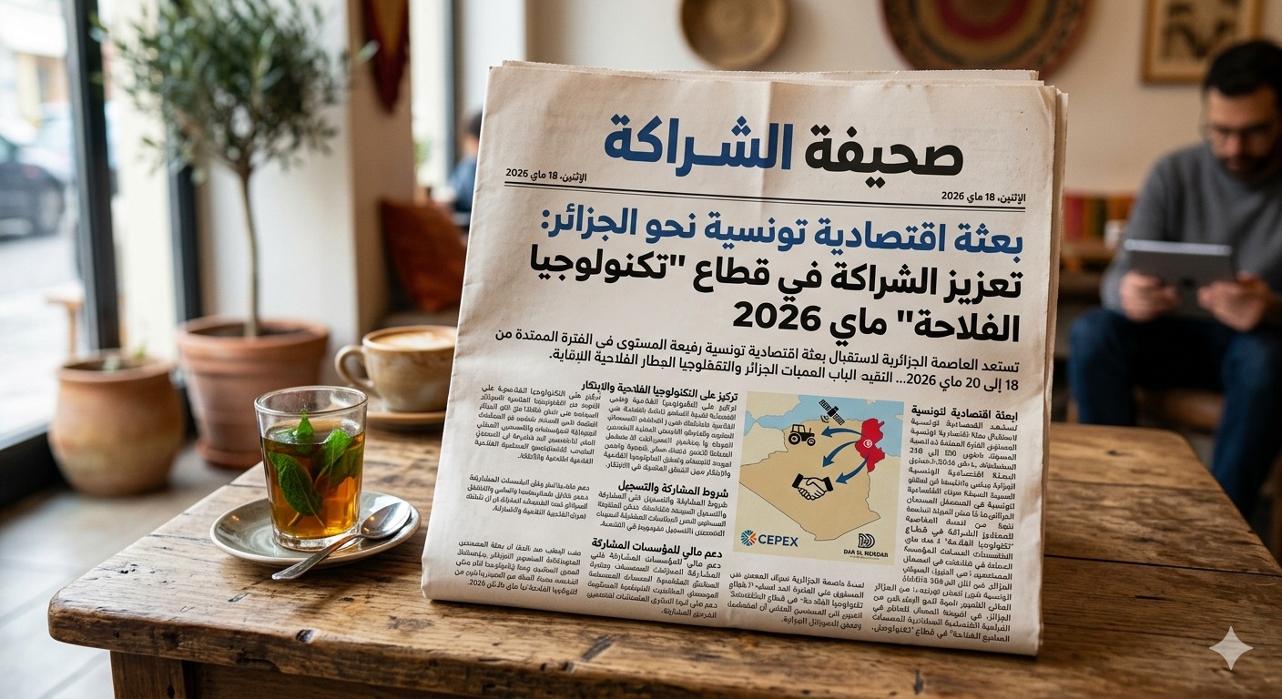 بعثة اقتصادية تونسية نحو الجزائر: تعزيز الشراكة في قطاع "تكنولوجيا الفلاحة" ماي 2026