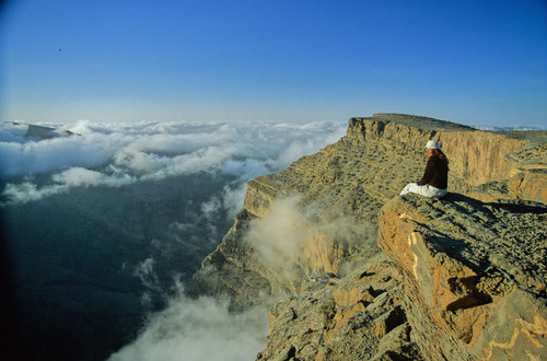 Looking out over the Nakhr Gorge, Jebel Shams