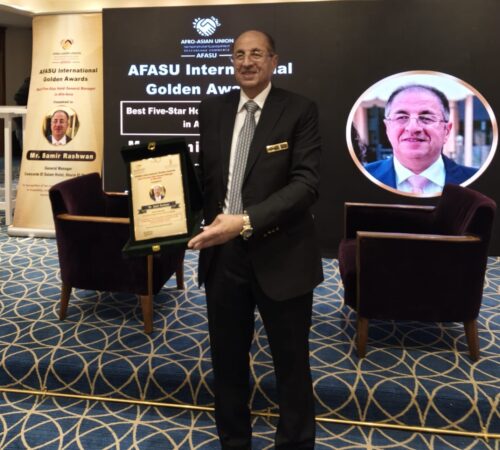 مدينة شرم الشيخ تتويج الأستاذ سمير رشوان بجائزة AFASU الذهبية كأفضل مدير عام فندق خمس نجوم في أفريقيا وآسيا
