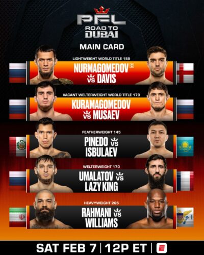 دبي تستضيف ثالث بطولات رابطة المقاتلين المحترفين “الطريق إلى دبي”