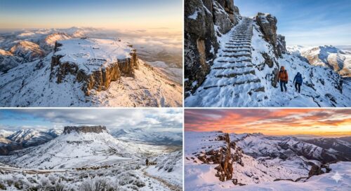 مائدة يوغرطة بقلعة سنان: لوحة ثلجية ساحرة تُزيّن مرتفعات الكاف