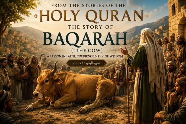 , From the Stories of the Holy Quran The story of of Baqarah.(cow) bani ‘iisrayiyl , One of the most
